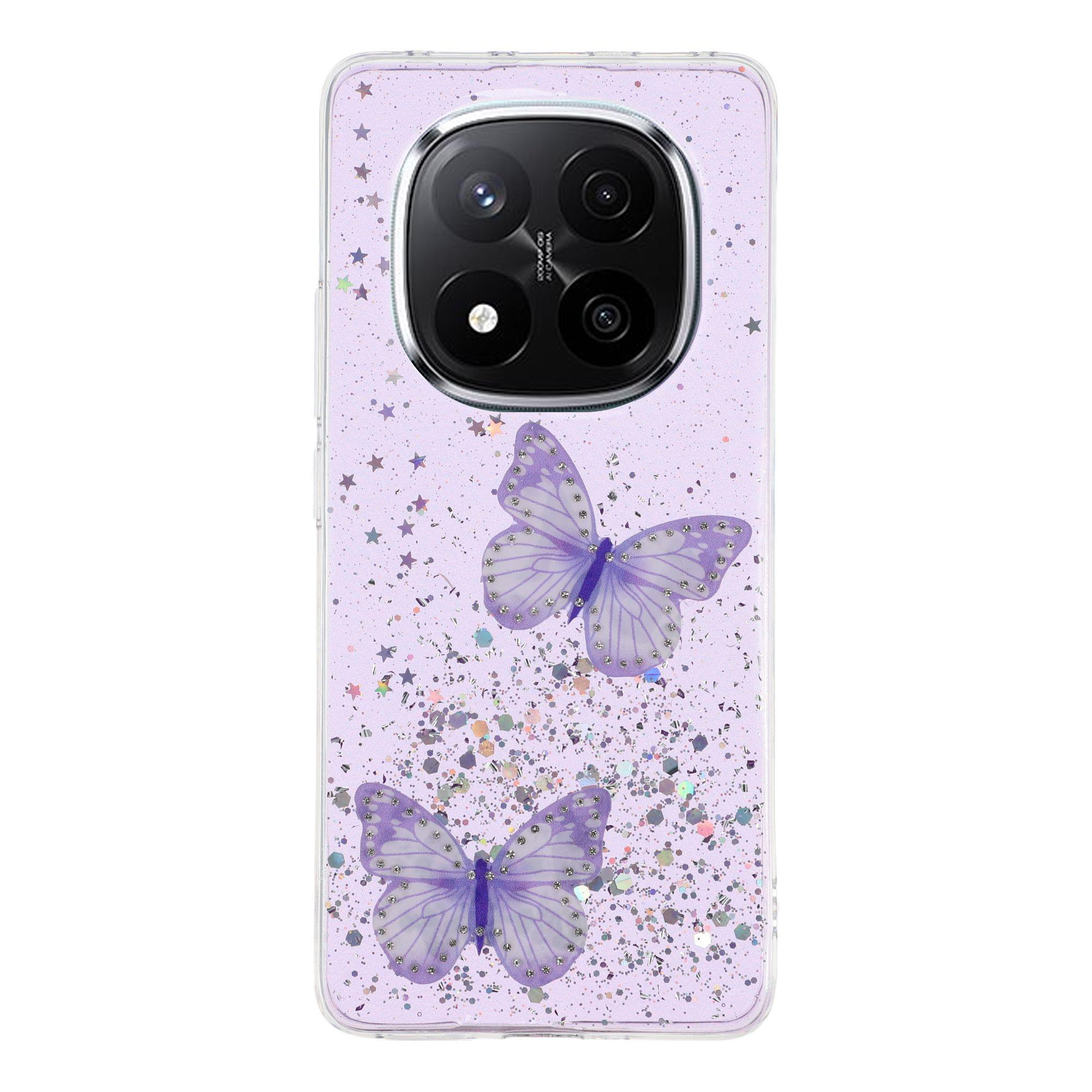 

For Xiaomi Redmi Note 14 Pro+ 5G Case Epoxy PVC Butterfly TPU Aesthetics Phone Cover Purple