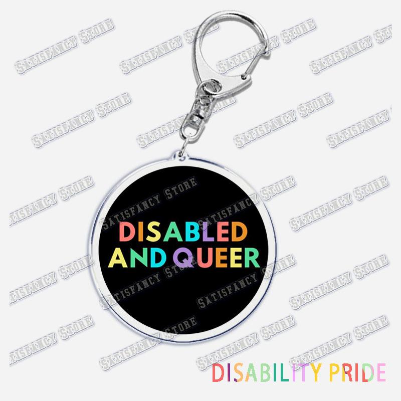 Disability Pride Key Chain Keychains Ring for Accessories Bag Pendant Keyring Jewelry Autism Festival Support