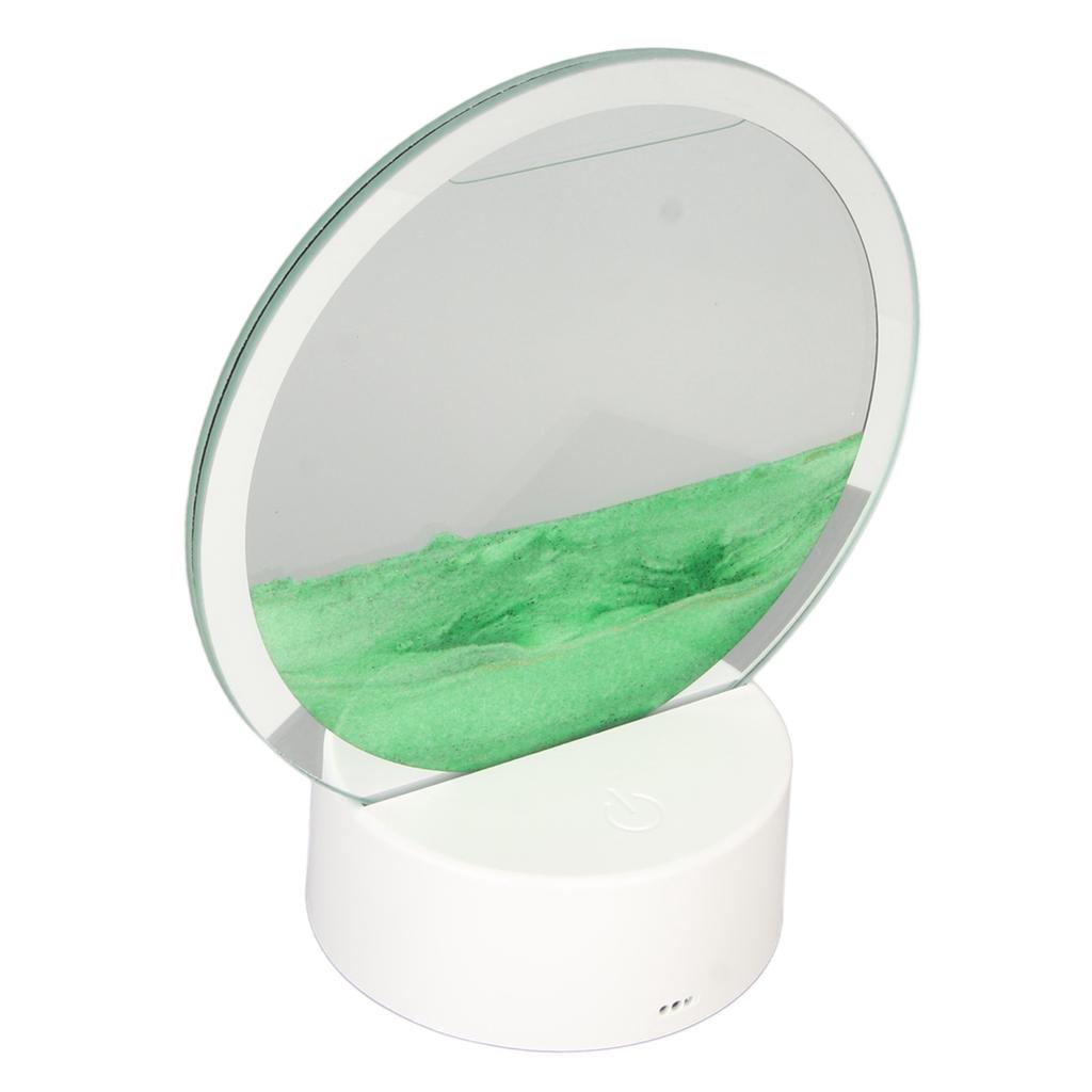 Moving Sand Art Round Frame 3D Transparent Glass Battery USB Powered Lights Dynamic Sand Picture for Family Cafe