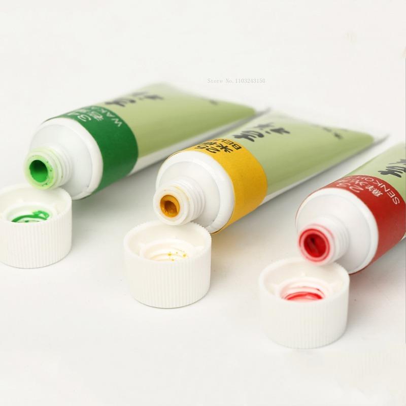 15ml Tubular Water-based Japanese Watercolor Chinese Painting Pigment Fine Art Painting Tools Art Students Heavy Color Creation