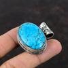 Tibetan Turquoise Pendant Gemstone Handmade Boho Jewelry 925 Sterling Silver Pendant Vintage Pendant For Gift Healing Stone Amazing Pendant