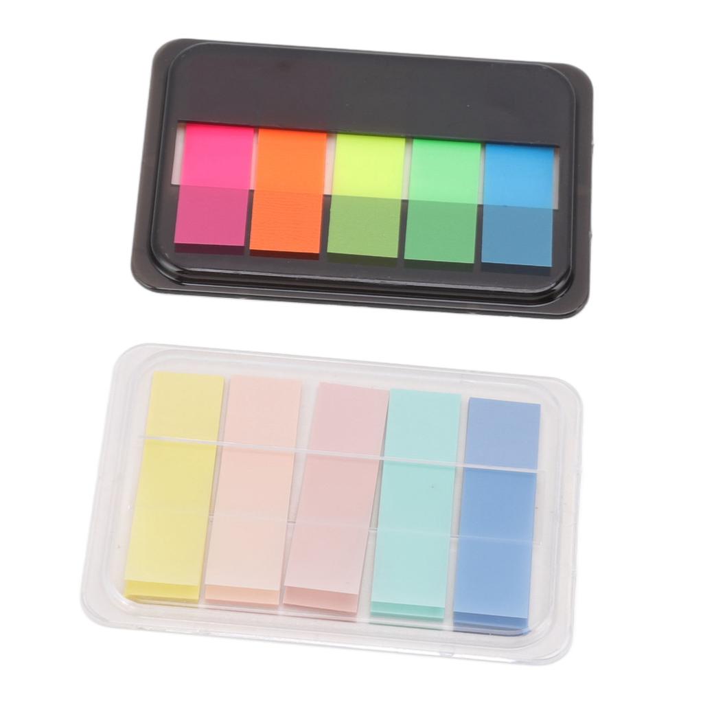 10 Sets Page Markers Index Tabs Key Marking 5 Colors Iridescent Reusable Transparent Portable PET Index Tabs for Office