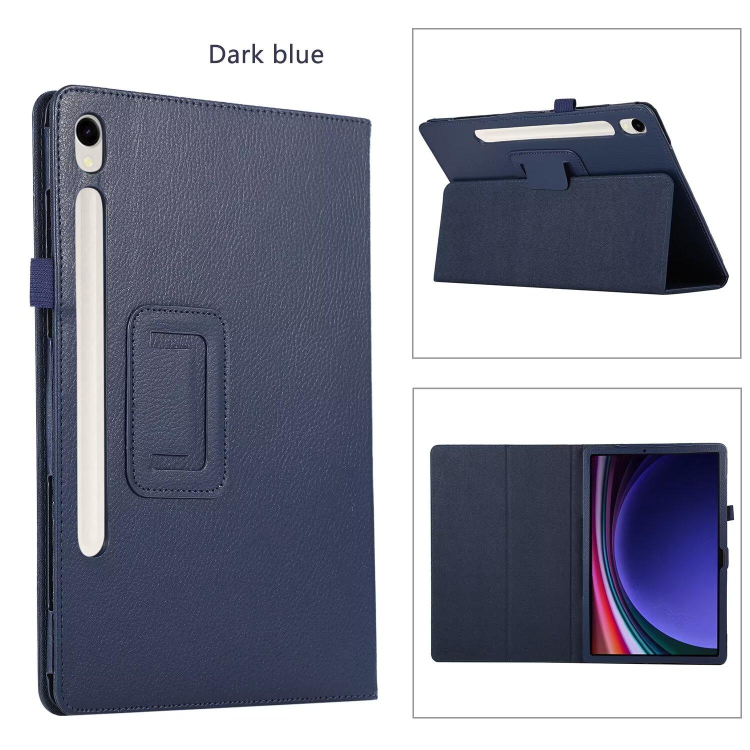 

PU Leather Case for Samsung Galaxy Tab S9 FE S8 S7 11 SM-X710 X716 X510 X516 X700 X706 T870 T875 Cover for S6 10.5 T860 T865 S9 SM-X710 SM-X716B темно-синий