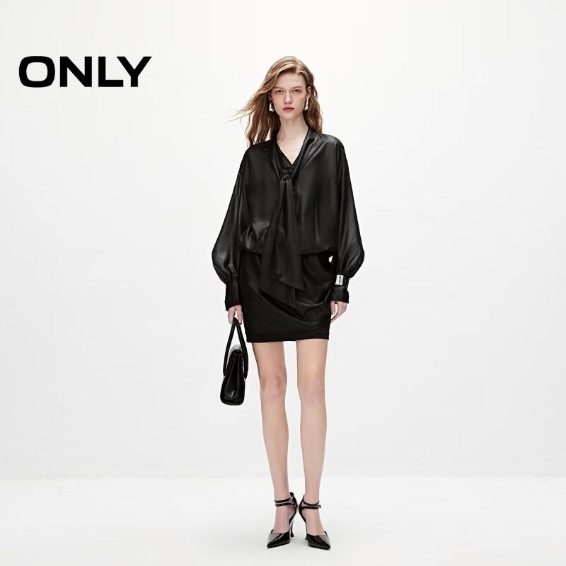 ONLY 2024 Summer V-Neck Tie-Waist Mini Dress