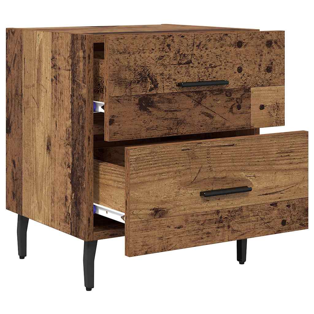 Nightstand Set of 2 Reclaimed Wood Look 40 x 35 x 47.5 cm Engineered Wood