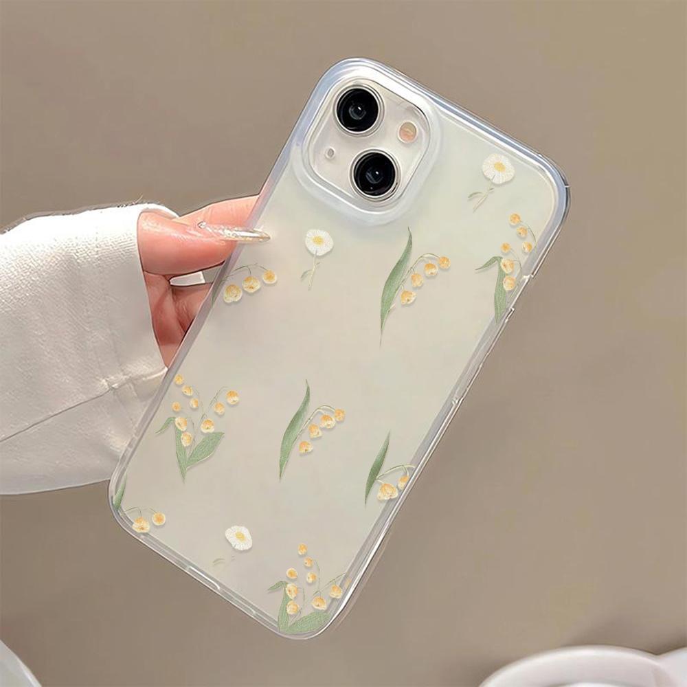 Mobile Phone Cases for iPhone 11 13 15 Pro Max 12 14 Pro Max Case iPhone 16 15 Plus 13 Pro 12 Frosted Texture Painted Cartoon Flowers