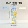 1PC Bright Yellow Daisy Floral Pattern Print 750ml Color Plastic Sports Water Bottle Leakproof Flip Straw Lid Suitable for Sports Office Home Use