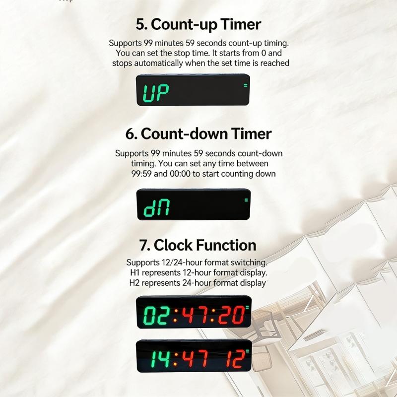 Intelligente Digitale Uhr Timer Mit Mehreren Modi LED-Anzeige Zeitmessgerät Für Fitness-Enthusiasten Und Heimköche