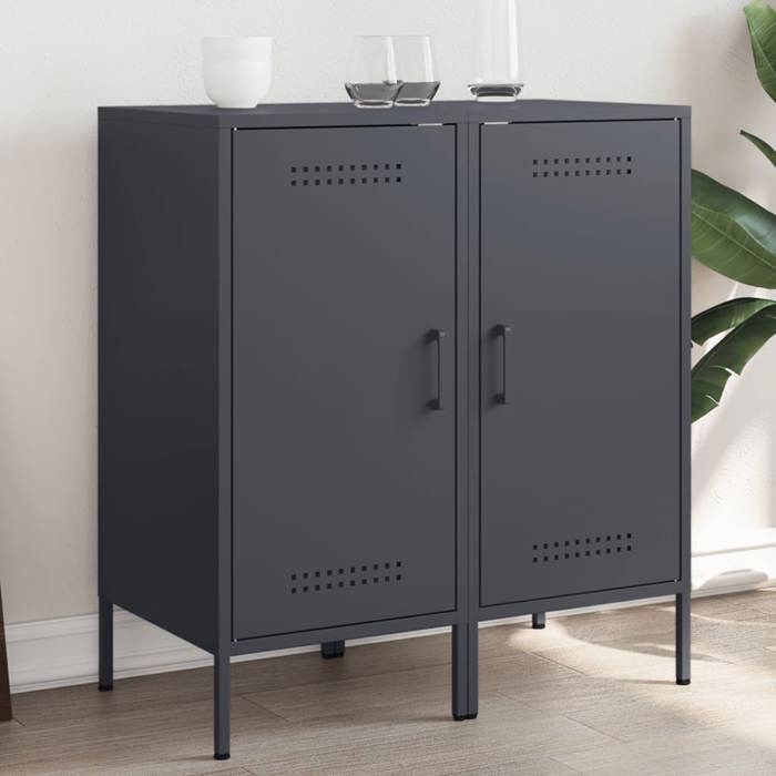 VidaXL Buffets 2 Pcs, Cabinets with Legs, Cupboards with Door, Storage Furniture Living Room Bedroom, Anthracite 843017