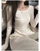 Superniniyy White Tea High-Quality Thickened Lace Collar Base Layer Top