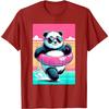 Funny Summer Panda Graphic Tee Cool Cartoon Animal Swim Ring Summer Vacation Beach T-Shirt