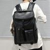 Schoolbag New large-capacity backpack Men's PU leather schoolbag Outdoor travel mountaineering bag Women's multi-purpose backpack