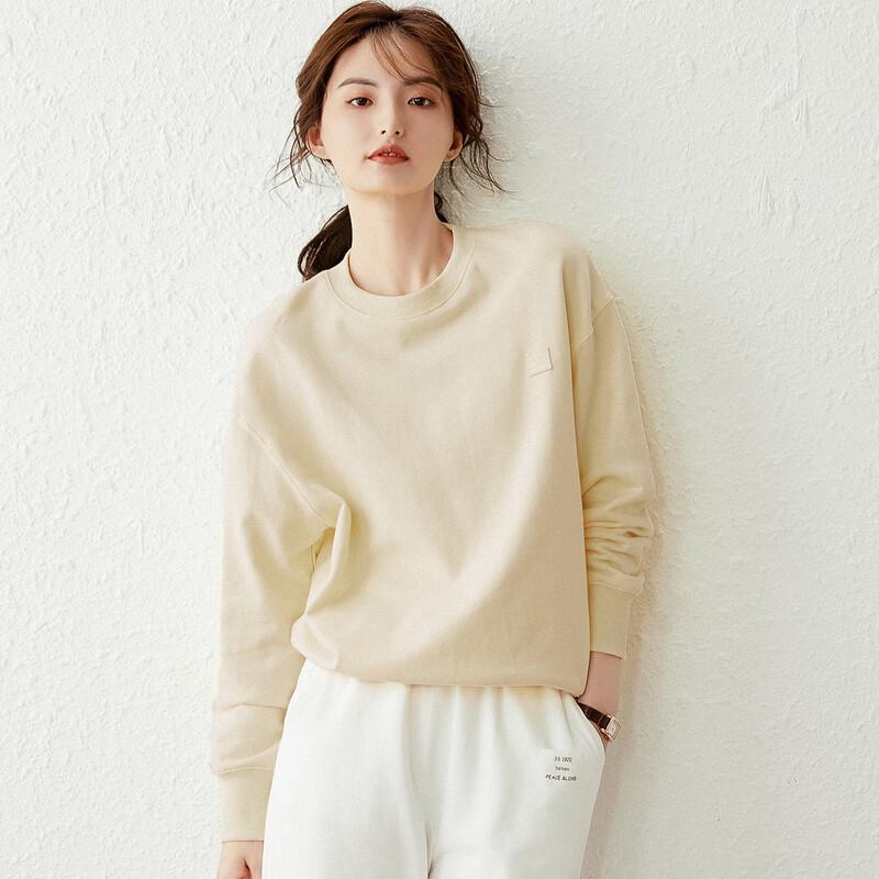 Women s Apricot Loose Fit Round Neck Sweatshirt XL