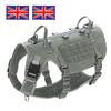 Military Tactical Big Dog Harness Vest Durable Nylon Dog Training Harnesses with Flags Adjustable for Large Dogs German Shepherd
