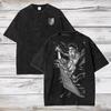 Attack On Titan T Shirts Anime Vintage Washed Comfortable T-shirts Casual Loose T Shirt Male Cotton Tshirt