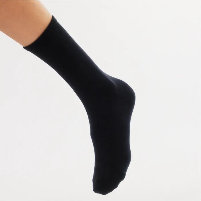 Black Solid Color Long Socks