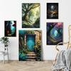 Mysterieuze Betoverde Bos Poster Zonovergoten Elfenbos Pad Sprookjes Prints Canvas Schilderij Muurfoto Huis Woonkamer Decor