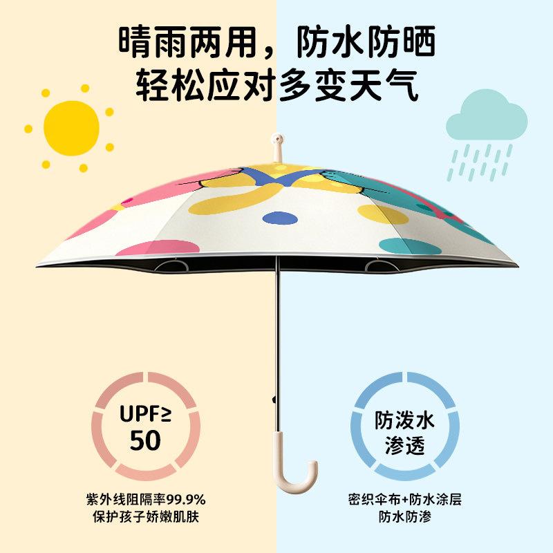 Manufacturer straight pole umbrella wholesale cartoon children umbrella automatic male and female rounded corners anti-poke kindergarten sun