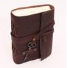 Leather Writing Notebook off white Paper Diary with a decorative key for Men and Women and gift diary in Brown Color