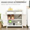 Buffet - HOMCOM - tiroir, 2 portes de grange et étagère réglable - MDF et panneau de particules - 80 x 39,7 x 80 cm - blanc