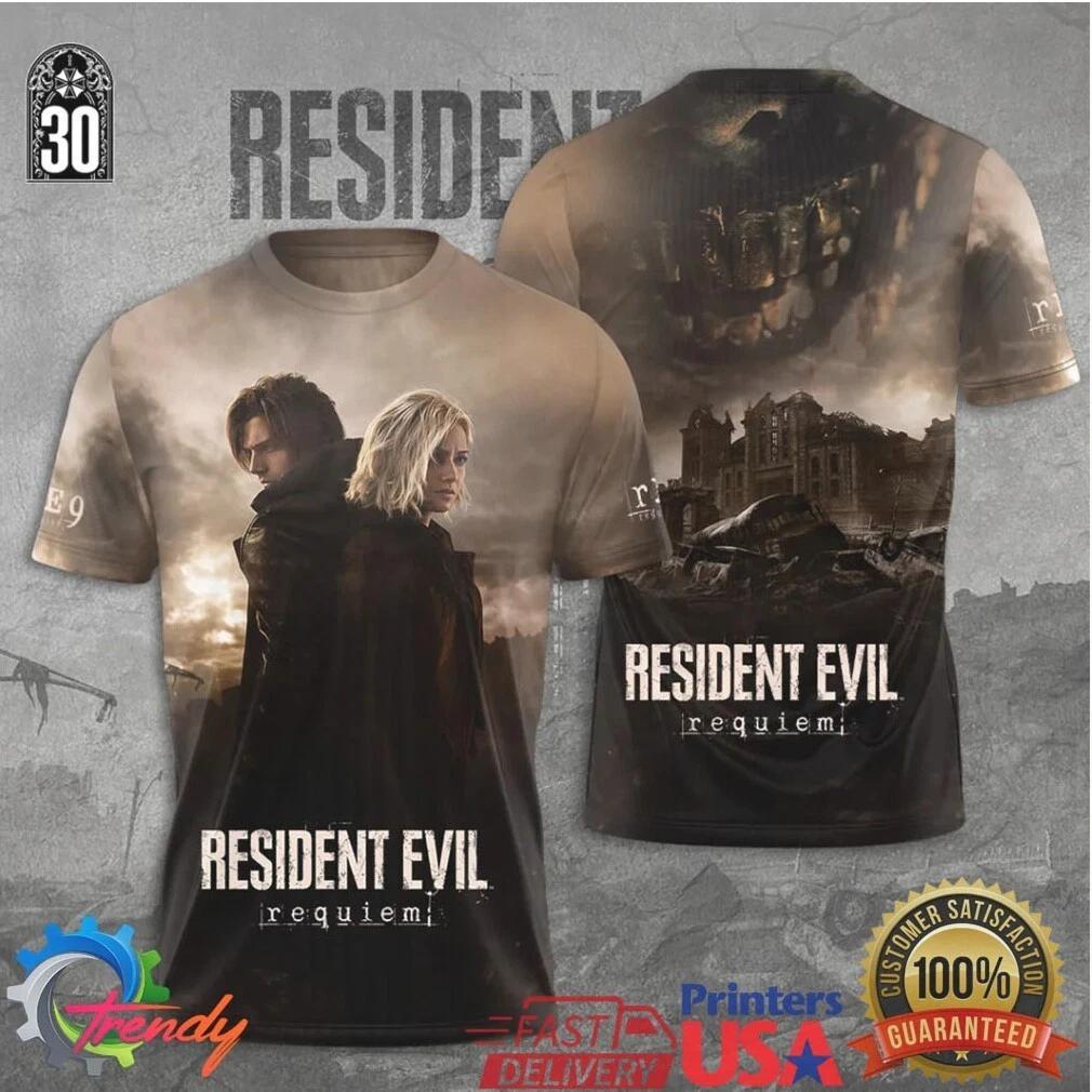 Resident Evil Requiem Leon and Ashley 30th Anniversary T-shirt M903 L