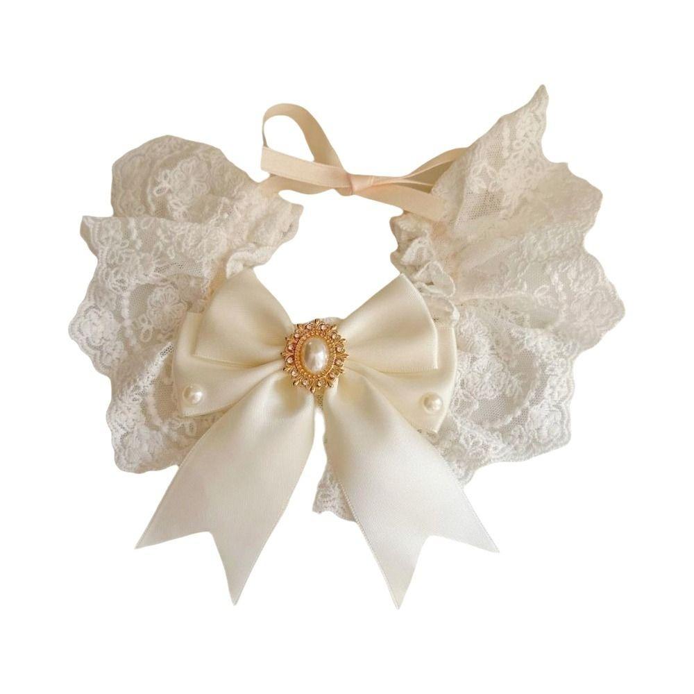 Decorative Cat Lace Bow Bib Adjustable Cat Collar Cute Pet Collar for Cat Dog