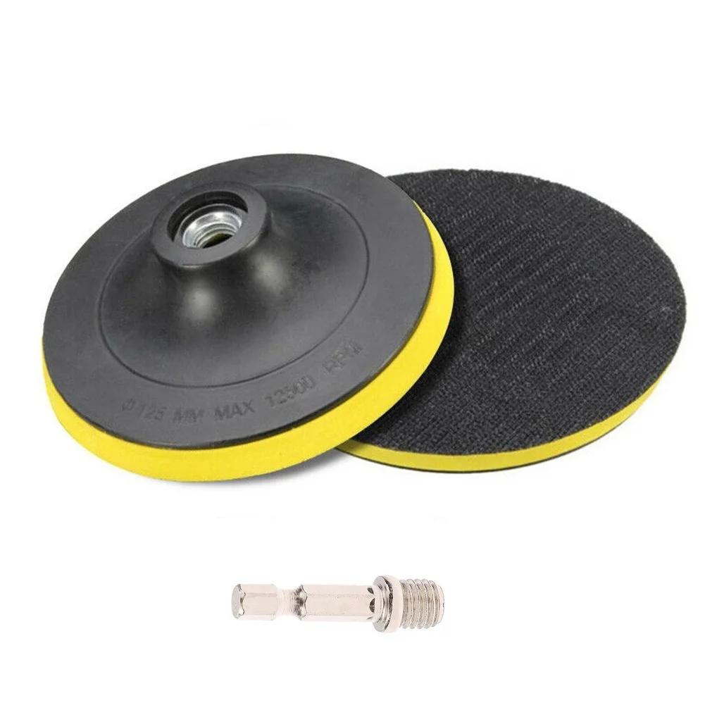 125/75mm Polishing Pad M10 1/4-20 Connecting Rod Hook And Loop Buffing Wheel Backing Pad M10 Drill Adapter Polisher Accessories