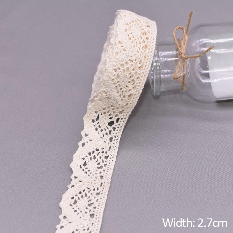 5/10Yards White Cotton Embroidered Lace Trim Ribbons Fabric DIY Handmade Craft Clothes Sewing Accessories Supplies