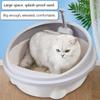 Semi-enclosed Pet Litter Box, Easy To Clean, Thickened Extra-large Splash-proof Cat Toilet, Round Cat Litter Box.