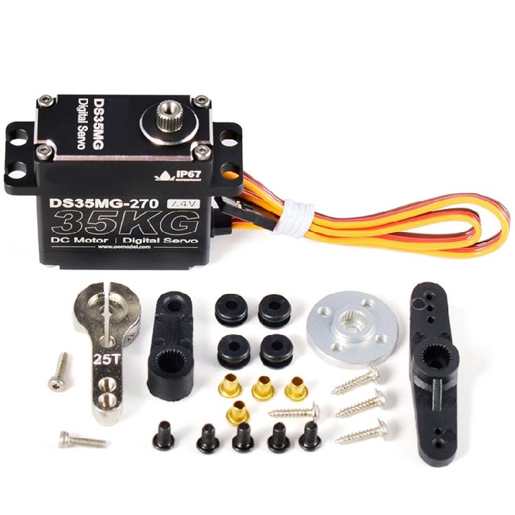Hard Waterproof Digital Servo 35kg High Twisting Output Full Aluminum Body Steering Servo for Crawlers Truck Upgrades