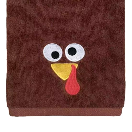 Yousheng Thanksgiving Turkey Towel Embroidered Turkey Hand Towel Absorbent Bathroom Kitchen Towel for Home Farmhouse Thanksgiving Decoration