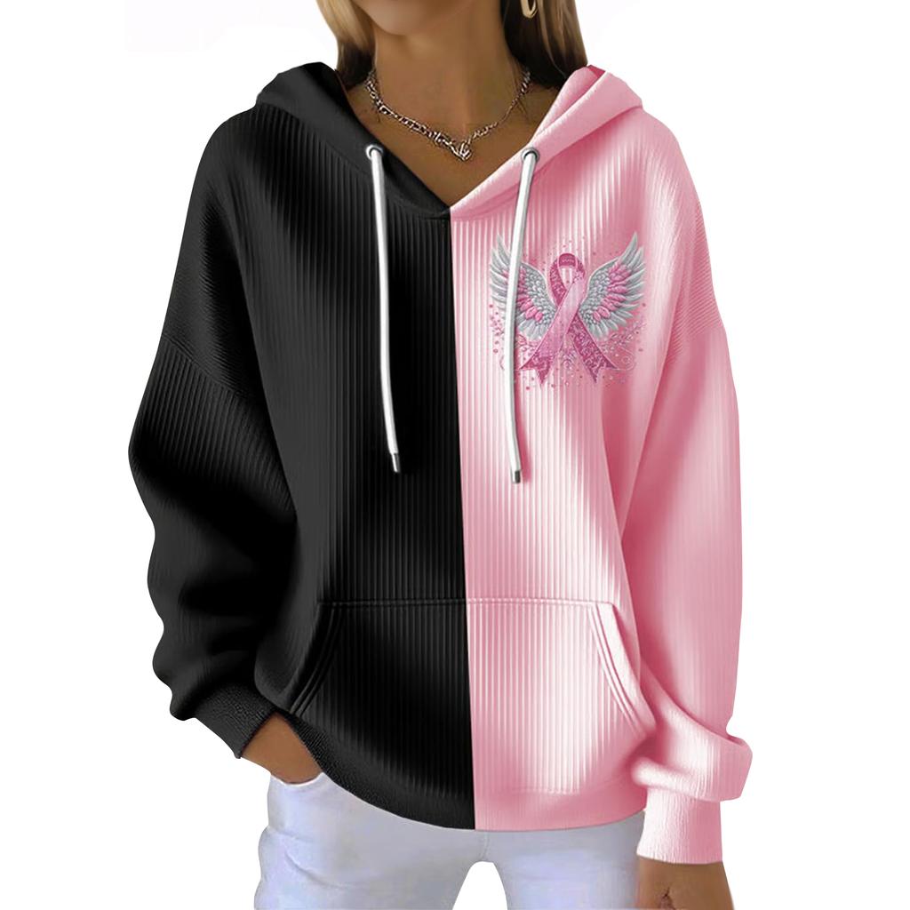 Women's Fashionable Casual Wing-printed Pullover Sporty Long-sleeved Sweatshirt Top
