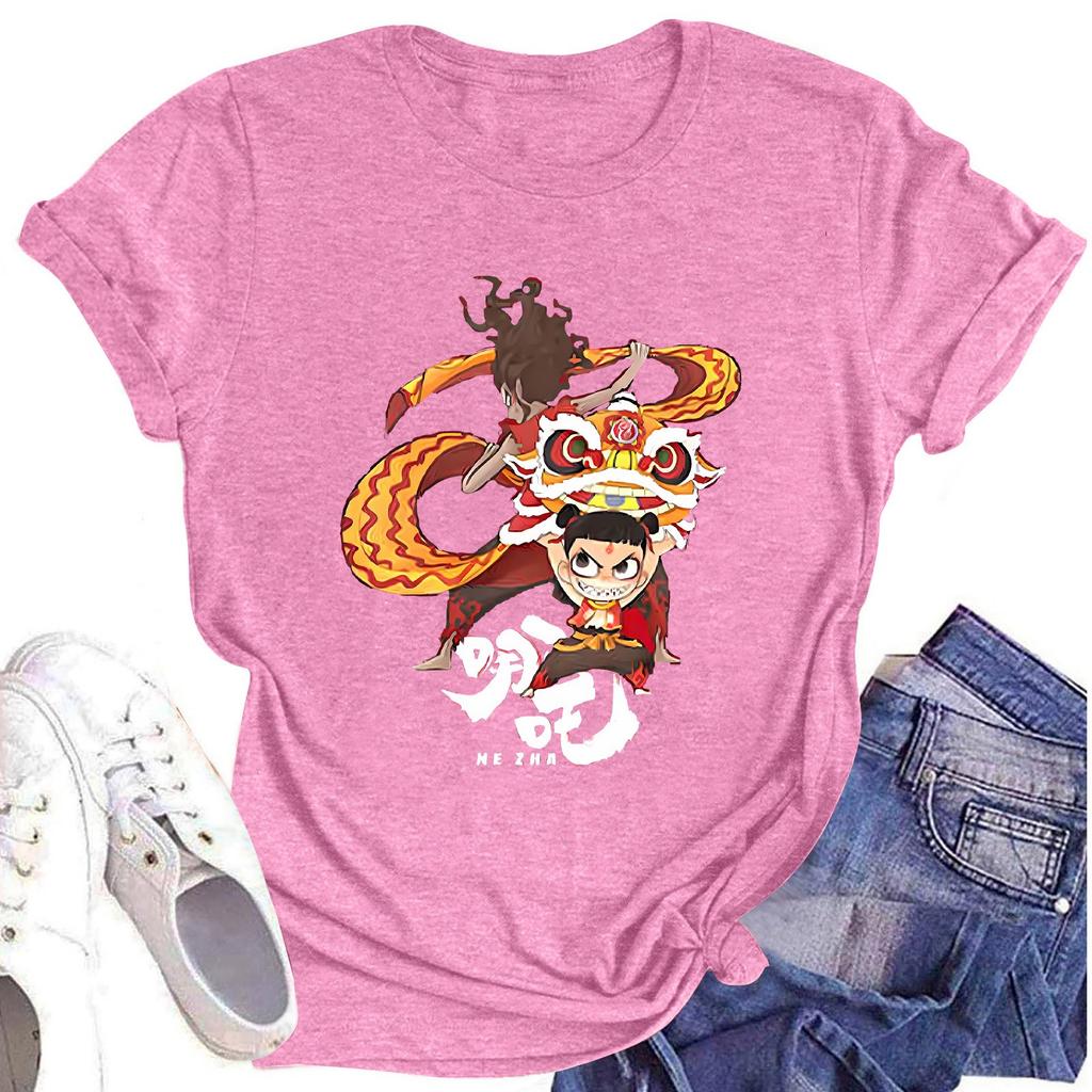 Women's Short-sleeved Print Round Neck Short-sleeved T-shirt Top