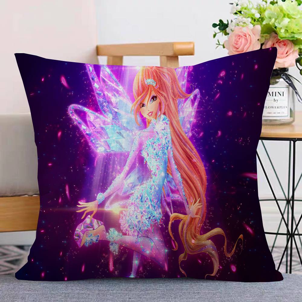 Girl W-Winx Clubs Pillow Cover Sofa Cushion Cover Home Room Decoration Children Gift