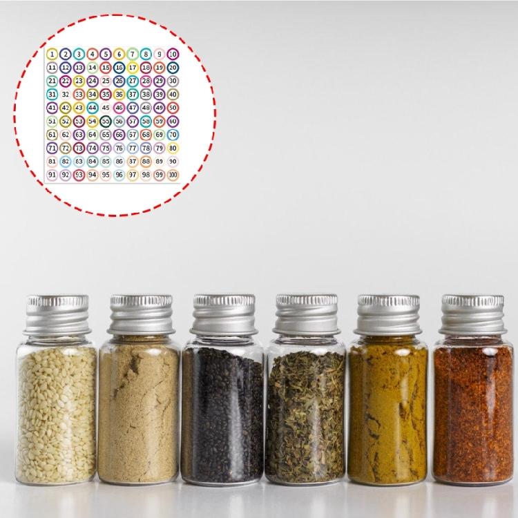 10 Sheets Consecutive Number Sticker 1-100 Round Colored Small Adhesive Labels for Efficient Home and Office Management