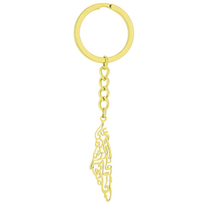 Portable Key Rings ISR PLE Flag Keychain Map Pendant Keyring for Backpack Purse