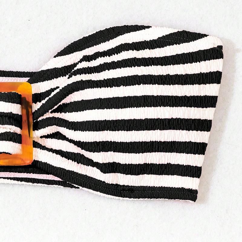 2025 European & American Print Stripe Triangle Bikini - Sexy Beach & Hot Spring Women's Swimsuit