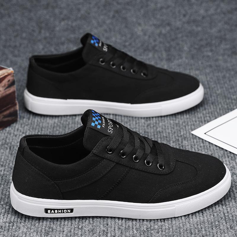 

Men S Shoes Ins Solid Color Student Board Shoes White Shoes Breathable Canvas Shoes Casual Sports Shoes 44