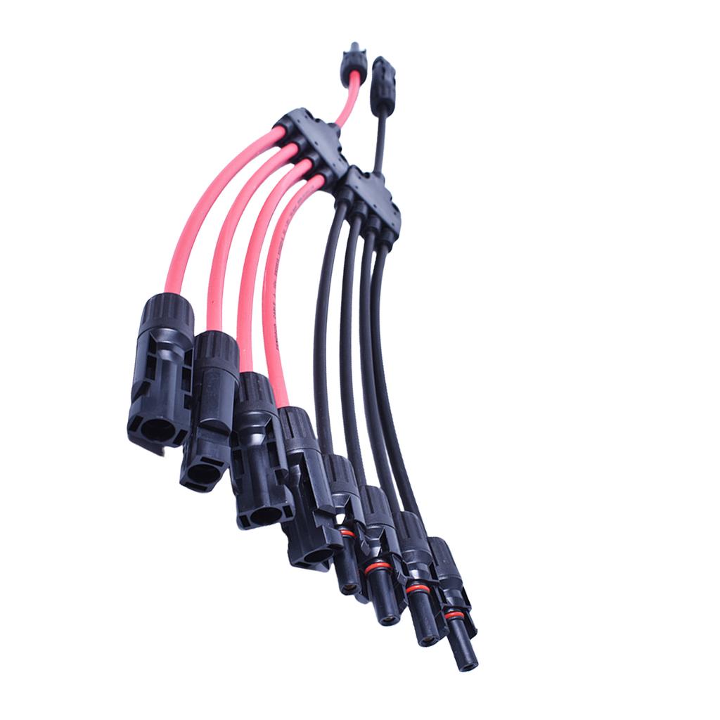 Uprgades Solar Panel Cable Connectors 10AWG Y Branch Adapter Tool Frees Installation for Parallel Connection of 2 Panels