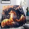 Fox Print Flannel Blanket, High quality Comfortable for All Seasons, Home Decor, Warmth and Comfort, Perfect for Christmas Gifts