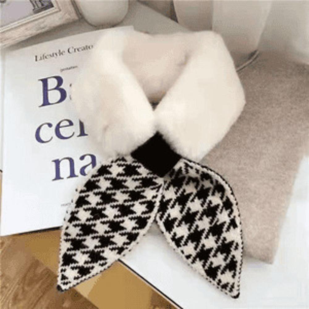 1Pc New Winter Korean Version Of Qiandongge Scarf Scarf Women S Fashion Fluffy Warm Cross One Size