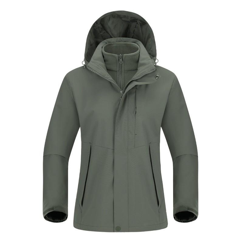 Herren Damen 3-in-1 Wasserdichte Winddichte Wanderjacke Mit Abnehmbarem Fleece-Innenfutter Outdoor Reise Klettern Camping