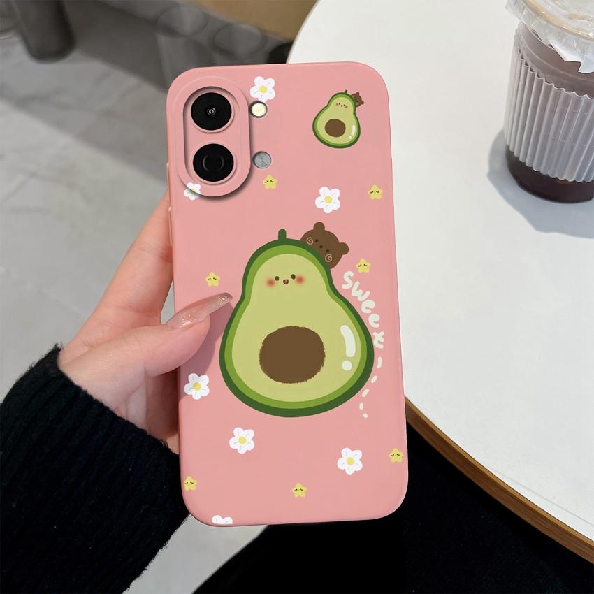 Lovely Back Cover For Tecno Spark Go 3 2 1S Pova 7 Ultra Pro Spark 40 40C 30 Phone Bags Cute Avocado Pretty Flowers Shell Soft Silicone Anti Slip Case