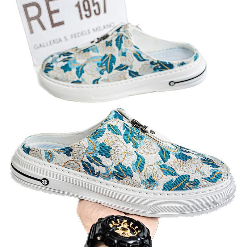 2026 Men's Toe-Guard Slide Slippers Breathable Casual Footwear Flat Sole Non-Slip Comfort Indoor/Outdoor Versatile Daily Wear