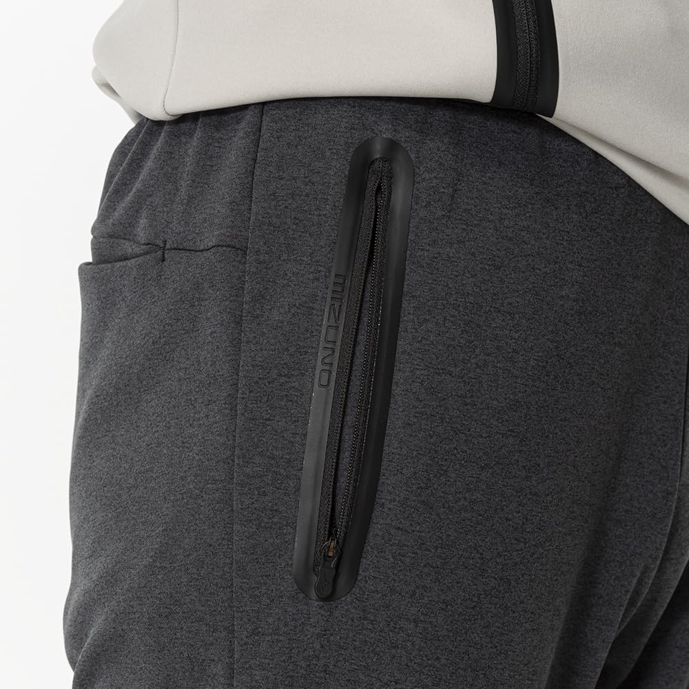 Mizuno Training Wear, Soft Stretch Long Pants, Comfortable and Lightweight, Jersey, Unisex, Charcoal Heather, 32MDB005