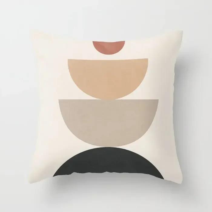 Modern Abstract Pink Brown Geometric Pillowscase Fashion Decorative Pillows Cover Livingroom Sofa Cushions Cover 45*45cm
