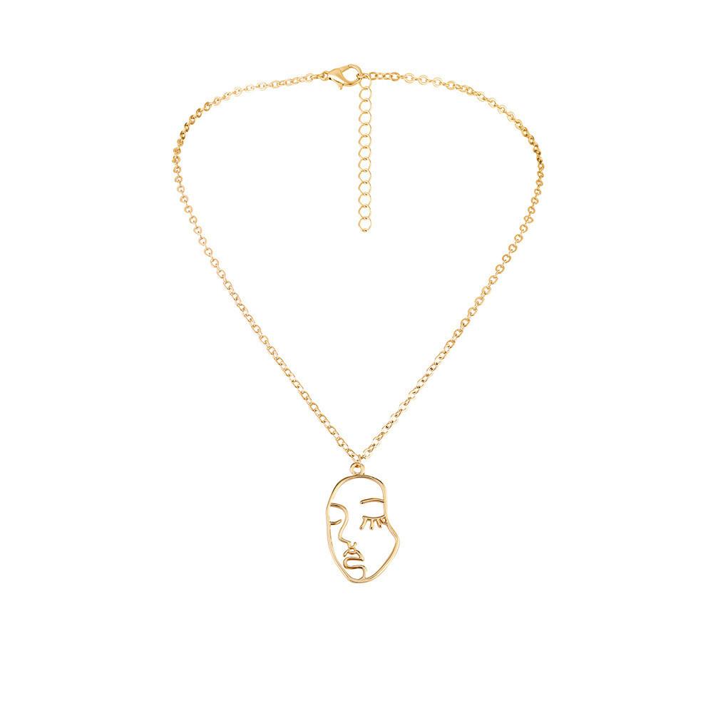 

Face Contemporary Alloy Necklace With Unique Shape Perfect For Gift Giving On Special Occasions