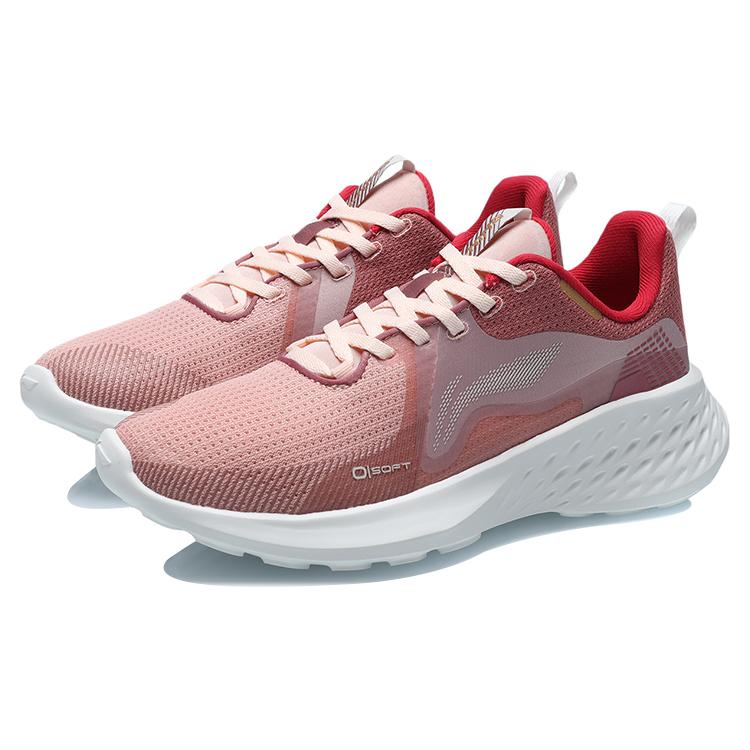 Li Ning SOFT ELEMENT Abrasion Resistant Breathable Low top Sports Casual Shoes Women's Smoke Rose Pink ARHR082-3