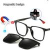 Multifunctio Eyeglasses Frames With Magnetic Absorption Optical Sunglasses Large Square Anti- Blue Lightweight Glasses For Male