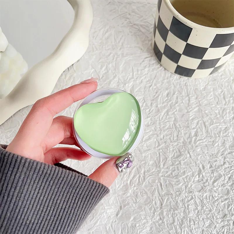 Solid Color Glass Love Cell Phone Airbag Holder Magnetic Removable Desktop Support Portable Retractable Cell Phone Holder